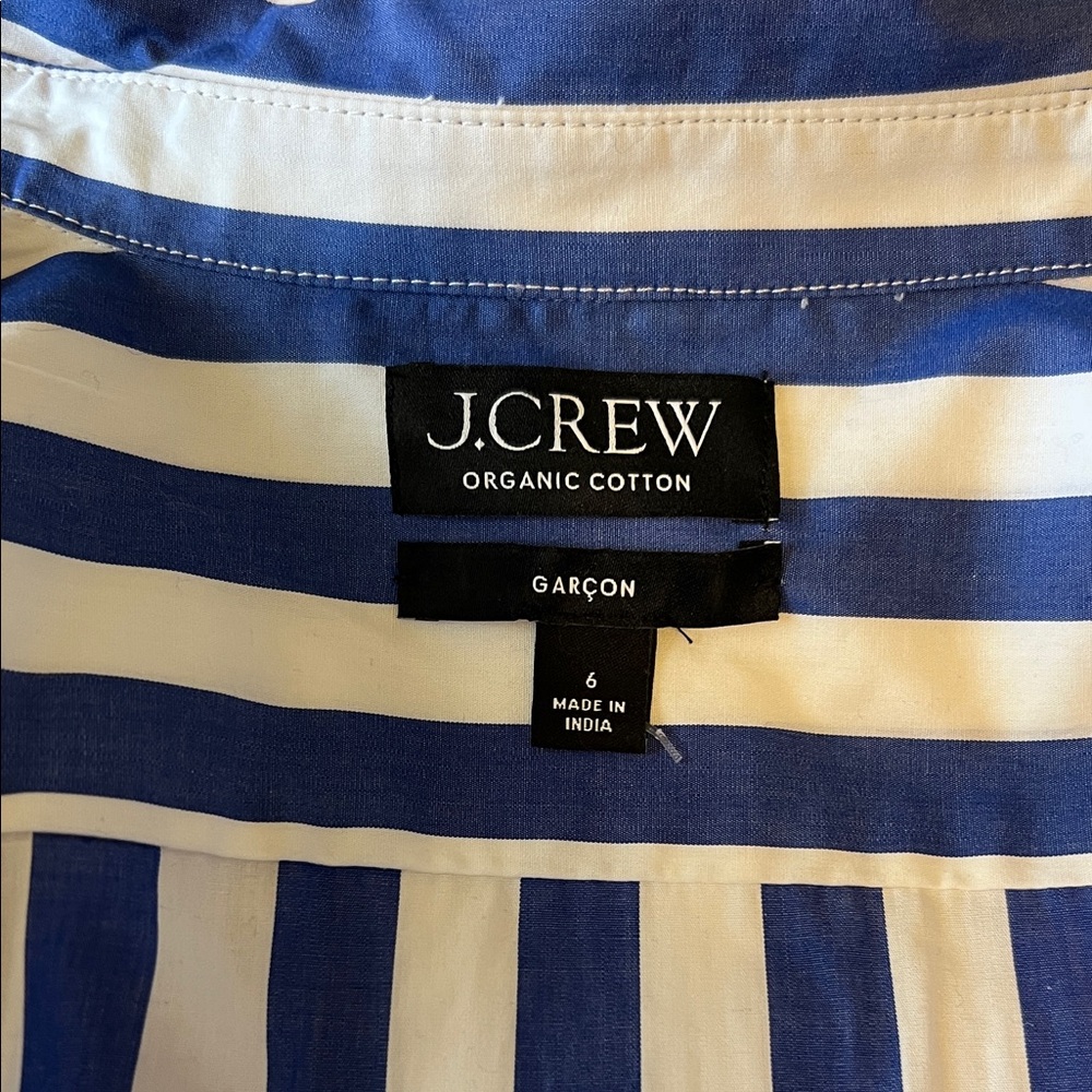 J. Crew Blue and White Striped Shirt